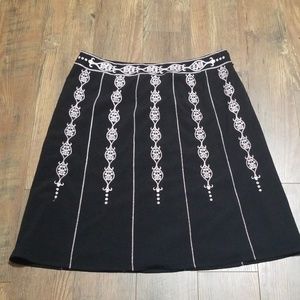 Black Skirt with Light Pink Embroidery